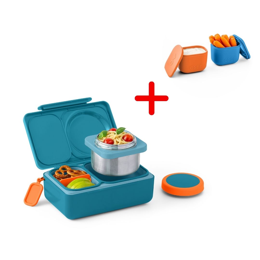 OmieBox UP + UP Dip Set: The Ultimate Bento Lunchbox for Older Kids & Adults