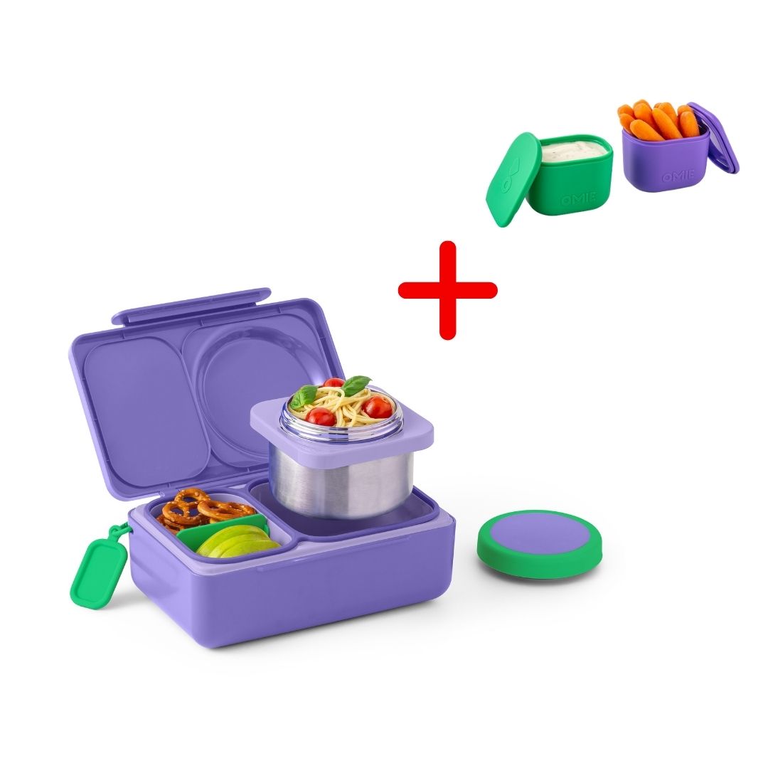 OmieBox UP + UP Dip Set: The Ultimate Bento Lunchbox for Older Kids & Adults