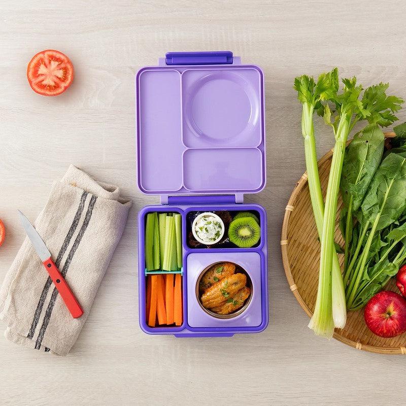 OmieBox - Purple Plum - Bento Box for Kids Insulated Bento Lunch Box with Leak Proof Thermos Food Jar