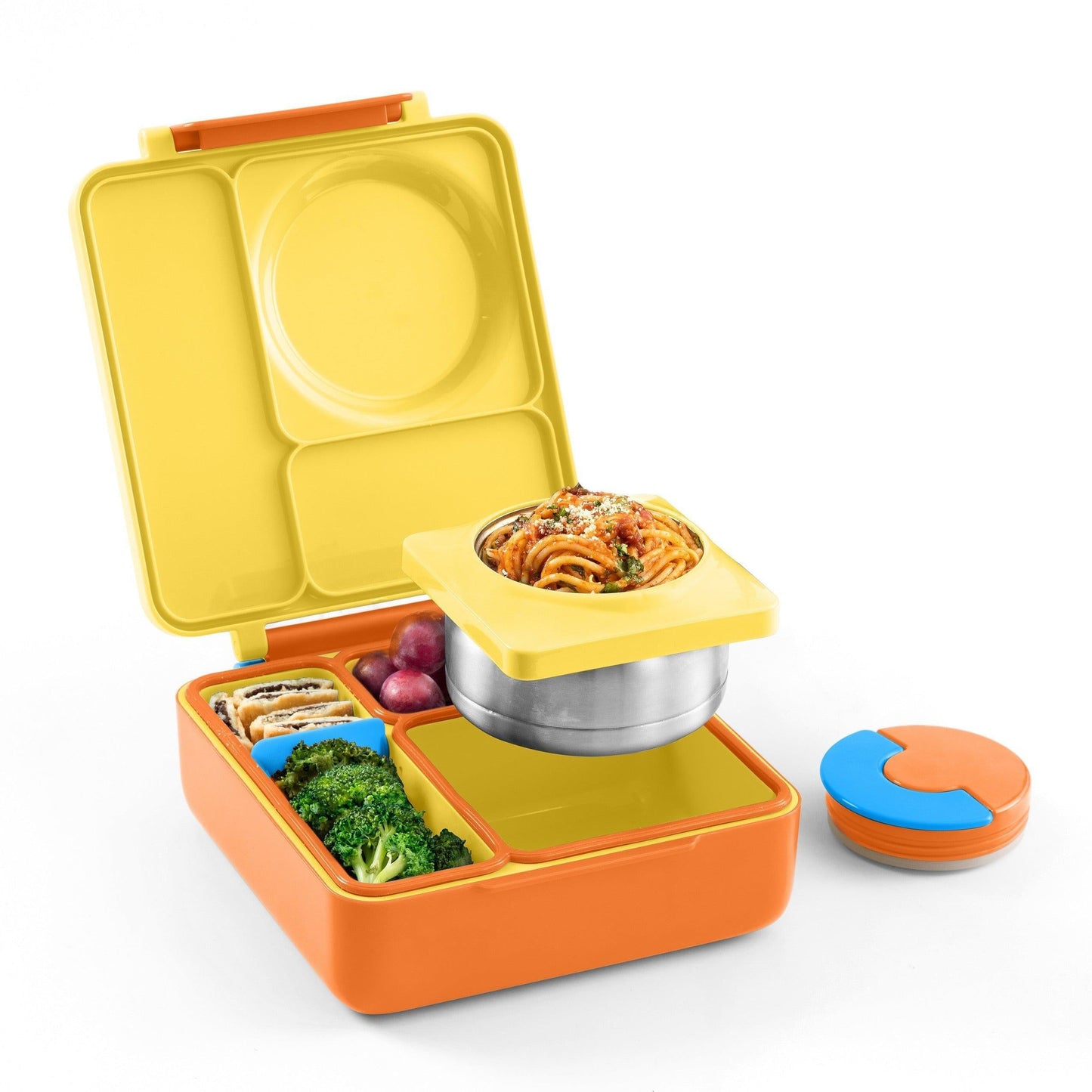 OmieBox - Yellow Sunshine - Bento Box for Kids Insulated Bento Lunch Box with Leak Proof Thermos Food Jar